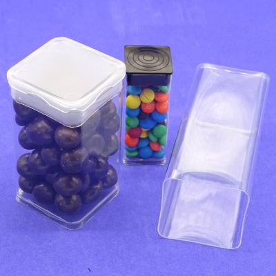 China China Factory Extrusion Plastic clear round tube extrusion tube end with black cap round cylinder for packaging candy for sale