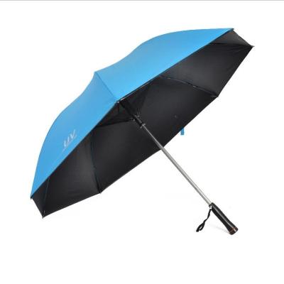 China Polyester Sun Umbrella Type Long Handle Windproof Solar Umbrella Fan for sale