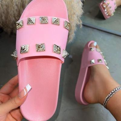 China Hot Selling Fashion Trend OJW021158 Women Slippers Sandals Sliders Flat Shoes With Low Price for sale