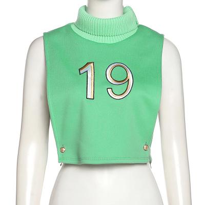 China Anti-wrinkle women's pullover top selling sweater knit turtle neck top side open window sleeveless ladies fashion tops and sweaters for sale