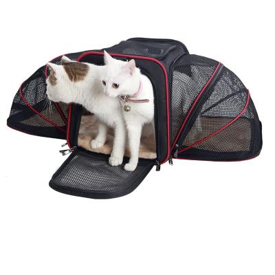 China Large Cat Carrier Small Dog Carriers Expandable Sustainable Airline Approved Soft-Sided Portable Washable Pet Travel Carrier for sale