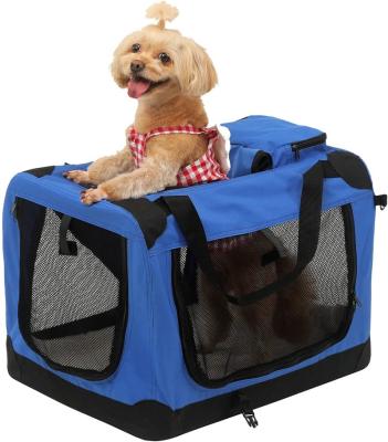 China Breathable collapsible dog travel crate for medium dogs, with soft cushion and carrying cover for indoor outdoor use for sale