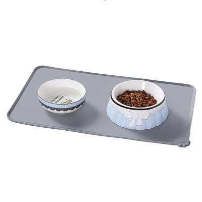 China Silicone Cat Pet Food Mats Placemat Silicone Pet Dog Mats Tray Sustainable Waterproof Non-Stick Non-Slip Bowl Pet Feeding Mat for sale