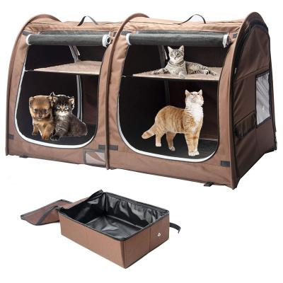 China Viable Pets Double 2-in-1 Portable Pet Kennel Table Carry Bag for sale