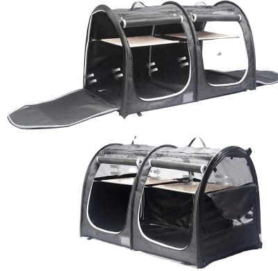 China Sustainable Pet Kennel Show Cages With Portable Carry Bag Hammocks Mats And Trash Can for sale