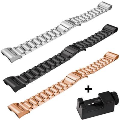 China Luxury Adjustable Stainless Steel Watch Bands Replacement Strap For Fitbit Charge 2 Watch Strap Accessories for sale