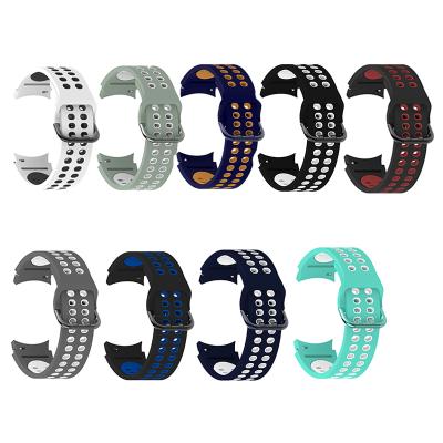 China New Design Dual Color Style Watch Band For Samsung Galaxy Watch 4 40/44mm Dual Color Silicone Watchbands for sale