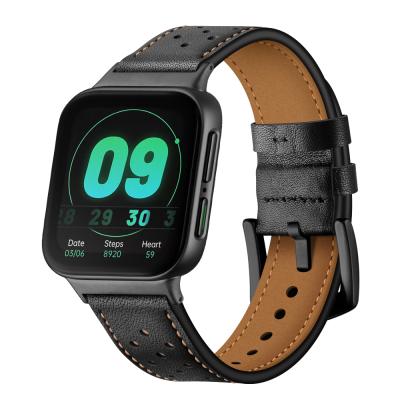 China Adjustable Genuine Leather Watch Strap For Oppo Smart Watch 46mm 41mm Strap Belt Replacement Watch Band Strap Accessories for sale