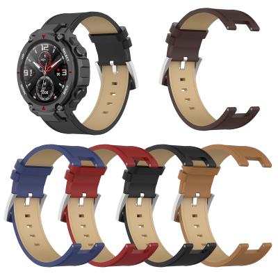 China Fashion \ Dress Luxury Popular Genuine Leather Watch Band For Amazfit T-Rex A1918 Replaceable Strap Belt for sale