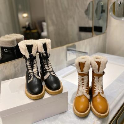 China Flat Fluff boots Wholesale Winter Women's Snow Boots Ankle Women Shoes Bow Girls Lady Designer Luxury Short Fluff Boots for sale