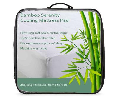 China Cheap Price Soft Cooling Bamboo Mattress Pad Memory Foam Topper Hypoallergenic for sale