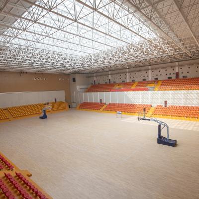 China Staidum fabricated in Q345 steel prefabricated steel structure gym hall / gymnasium / basketball football stadium for sale