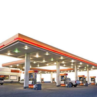 China Oil Station Gas Station Canopy / Cast Largest Most Popular Oil Change Prefab Steel Gasoline Retailers Gas Stations Near Me Old Gas Station Names Gas Station for sale