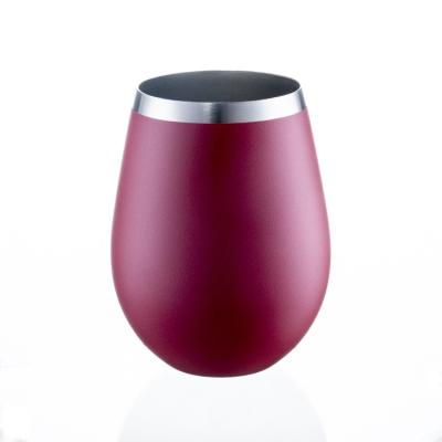 China Viable Hot Selling Single Wall Egg Shape Stainless Steel Wine Mug Unbreakable Tumbler 18 Ounce Coffee Water Cups With Straw whosale for sale