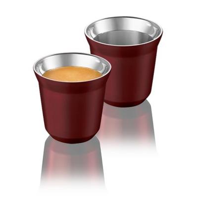 China Sustainable 80ml Insulated 2 Ounce Stainless Steel Wall Cup Nespresso Double Mini Coffee Mug for sale