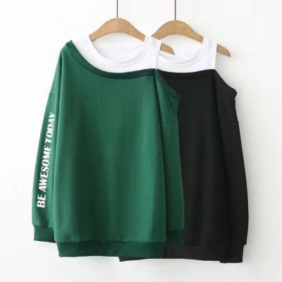 China Newest Custom Anti-pilling Oversized Off Shoulder Long Sleeve Women Crewneck Sweatshirt for sale