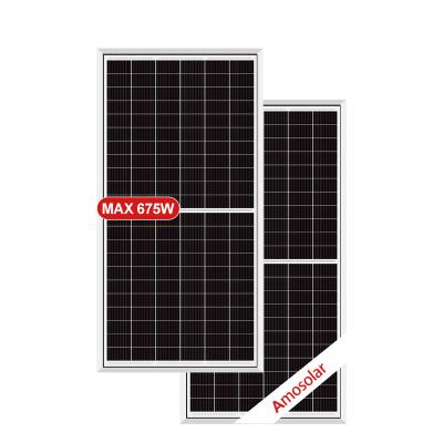 China Solar Power System Amosolar Rotterdam Warehouse Mono 645w 650w 655w 660w 665w 670w 675w Solar Panel for sale