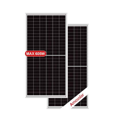 China Solar Power System Amosolar MONO 182mm 156Cells 575W 580W 585W 590W 595W 600W 605W Big PV Module Project Use for sale