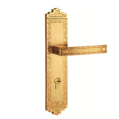 China Hotel European home use anti lift handle luxury antique red bronze brass door lock for sale