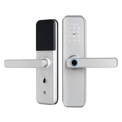 China Factory Wholesale Aluminum Alloy Unlockable Electronic Biometric Fingerprint Tuya Keyless Smart Door Lock for sale