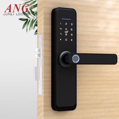 China Bio aluminum alloy cover fashionable electronic numeric keypad finger scanner digital door lock with one time password for sale