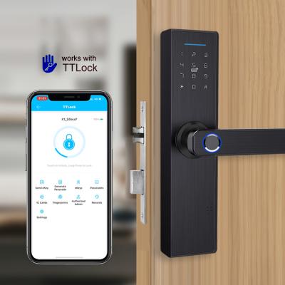 China Security Door/Wooden Electronic Digital Door/Door Lock Moden Card Home Fingerprint WiFi Tuya App Control Stainless Code Change for sale