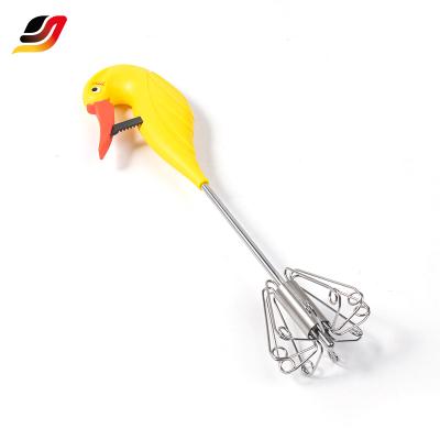 China High Quality Viable Viable Egg Beater Hand Push Egg Beater Stainless Steel Yellow Manual Egg Beater for sale