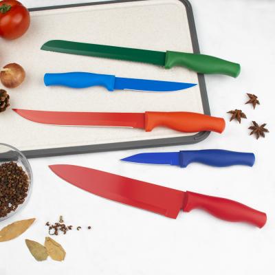 China Sustainable Sustainable Colored Non-Stick 5PCS Knife Set Stainless Steel Color Coated Knives for sale