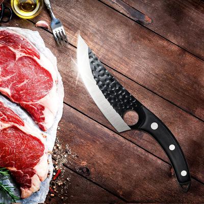 China Durable Durable Carbon Steel 5inch Pakka Handle Meat Cleaver Slaughtering Wooden Knife 4Cr14Mov Forged Boning Knife With Sheath for sale