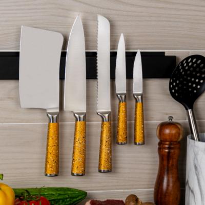 China Wholesale Viable 5 PCS Meat Cutter Chef Knives S/S 430 With Handle Stainless Steel Kitchen Knife Liner Set for sale