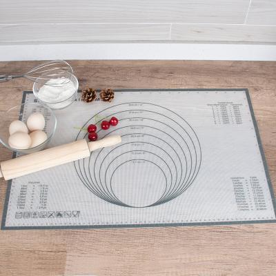 China Viable Silicone Non-Stick Baking Mat with Measurements 60.8*40.3cm for Baking Mat Dough Rolling Mat for sale