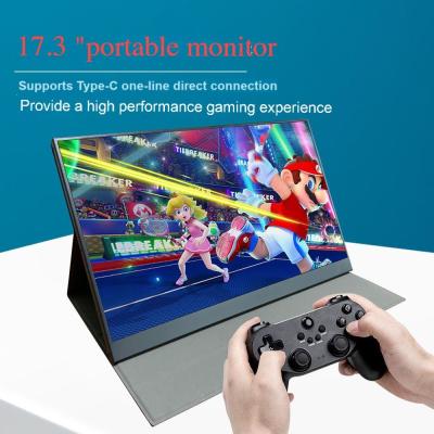 China 1920x1080 Portable LCD Screen 17.3 Inch Portable Monitor For Laptop for sale