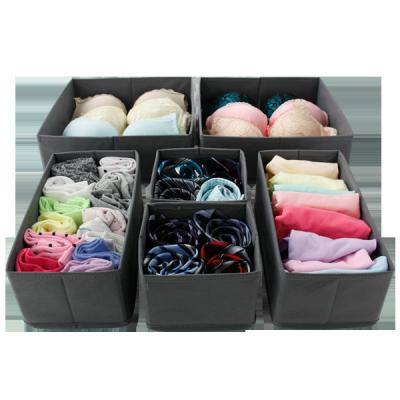 China Popular Viable Set 6 Drawers Storage Boxes Organizer Divider Closet Underwear Bra Underwear Trash Bin Baby Clothes for sale