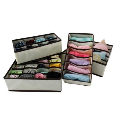 China Hot Sale Space Saver Foldable Underwear Drawer Organizer Viable Space Saver Underwear Storage Box for Home for sale