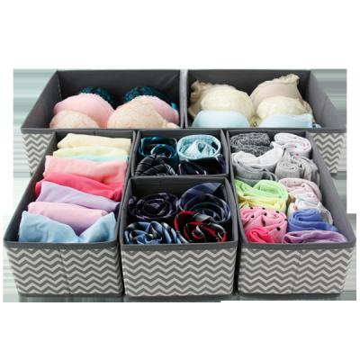 China Viable Collapsible Fabric Storage Box Closet Dresser Drawer Organizer Fabric Baskets Bins Containers Divider With Drawers for sale