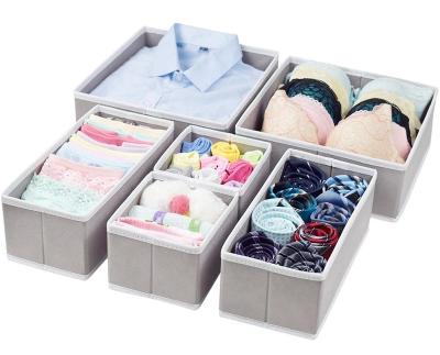 China Viable Collapsible Underwear Drawer Storage Boxes Bins Clothes Organizer Drawer Box for sale