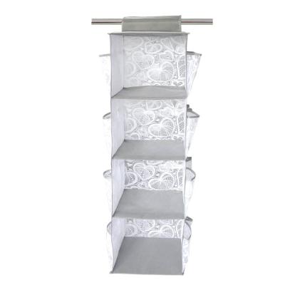 China 4 Tier Modern Shelf Cabinet Cloth Hanging Dresser Organizer with 8 Pockets Hanging Cabinet Cubby for Sweater Handbag Organizer for sale