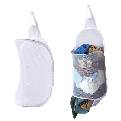 China Contemporary Wholesale Folding Automatic Oxford Mesh Bag Storage Basket Hanging Dirty Clothes Rack Over Door for sale