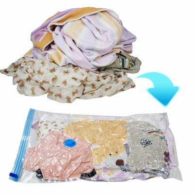 China Sustainable Vacuum Storage Compressed Bags For Clothes With Compressor Vacuum Compression Clothes Storage Bag Air Space Tight Travel Bags for sale