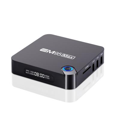 China OTA Upgrading Custom ENY Logo Amlogic S905X3 Quad Core Cortex-A55 EM95 MAX+ TV Box Android 9.0 for sale