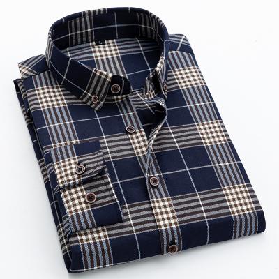 China Anti-pilling Support OEM Services Long Sleeve Pocket Plaid Custom Single Button Down Shirt For Men for sale