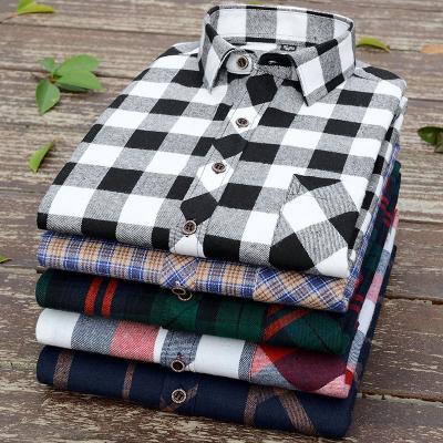 China Wholesale Custom Logo Spring Anti-pilling Plaid Long Sleeve Mens Flannel Casual Shirts for sale