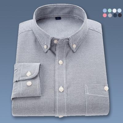 China Wholesale Work Office Anti Pilling Casual Solid Shirts Sheath Cheap Long Plus Size Social Formal Dress Shirts For Men for sale