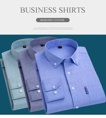 China Fashion New Fashion Solid Color Shop Office Woven Anti-pilling Casual Cotton Long Sleeve Formal Slim Social Men's Shirt for sale