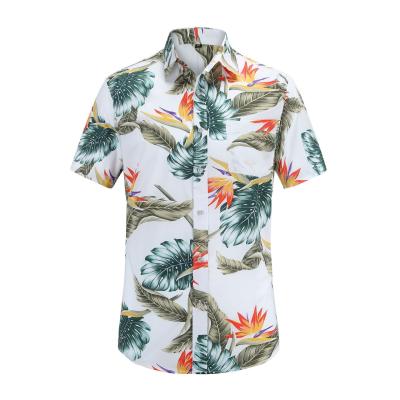 China Anti-pilling 2021 Hawaiian Floral Single Button Men's Clothing Summer Beach Casual Short Sleeve Shirts For Men for sale