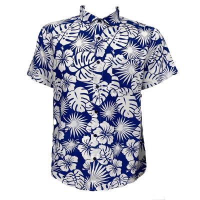 China Anti-pilling custom design 100%polyester high quality peach full skin blue printing men's casual dress shirt for sale