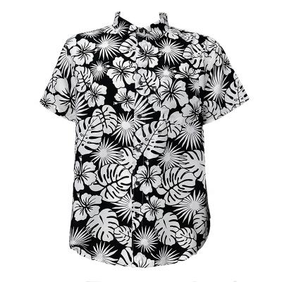 China High Quality Custom Colored Abstract Printing Mens Hawaiian Shirts Anti-pilling Short Sleeve 100%Polyester Peach Skin Shirt for sale