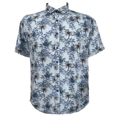 China 2021 New Arrival Half Sleeve Beach Style Male Anti-pilling Casual Shirt Use Viscosa Fabric for sale