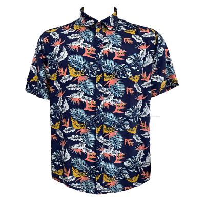 China Best Quality Anti-pilling 2021 Custom Design Print Mens Shirt Short Sleeve Viscosa Shirt for sale