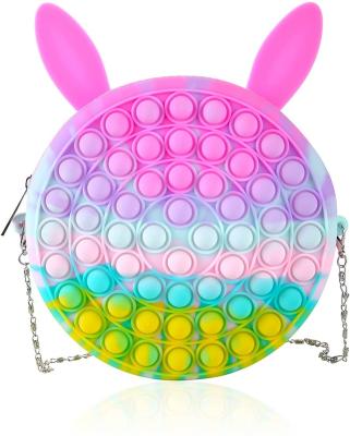 China Best-selling BobPop Bubble Rainbow Noise Shoulder Bag Push Toy Popular Children's Satisfaction Anti-stress Amazon Worry Relife Amazone Toys for sale